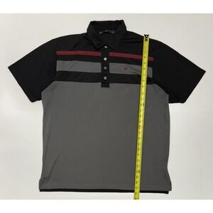 Travis Mathew Performance Stretch Colorblock Golf Polo Men's XL‎ Gray Striped